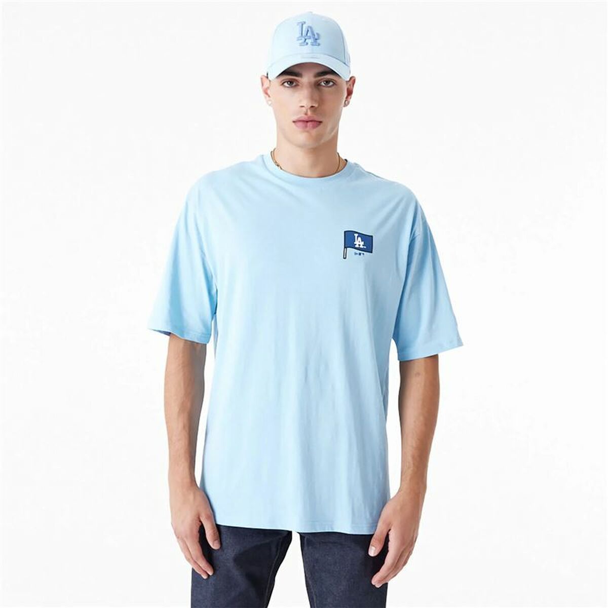 Kortærmet T-shirt til Mænd New Era LA Dodgers MLB Burger Blå