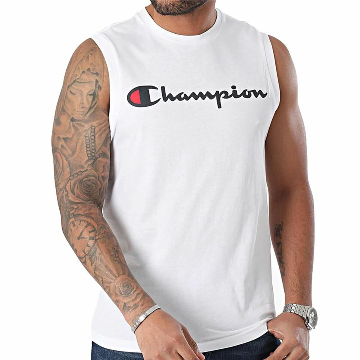 Tank top mænd Champion Crewneck Hvid