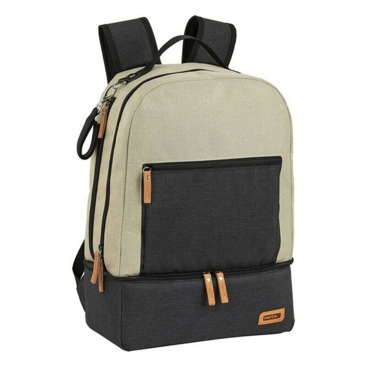 Sportstaske med skoholder Safta M883 Beige/Mørkegrå