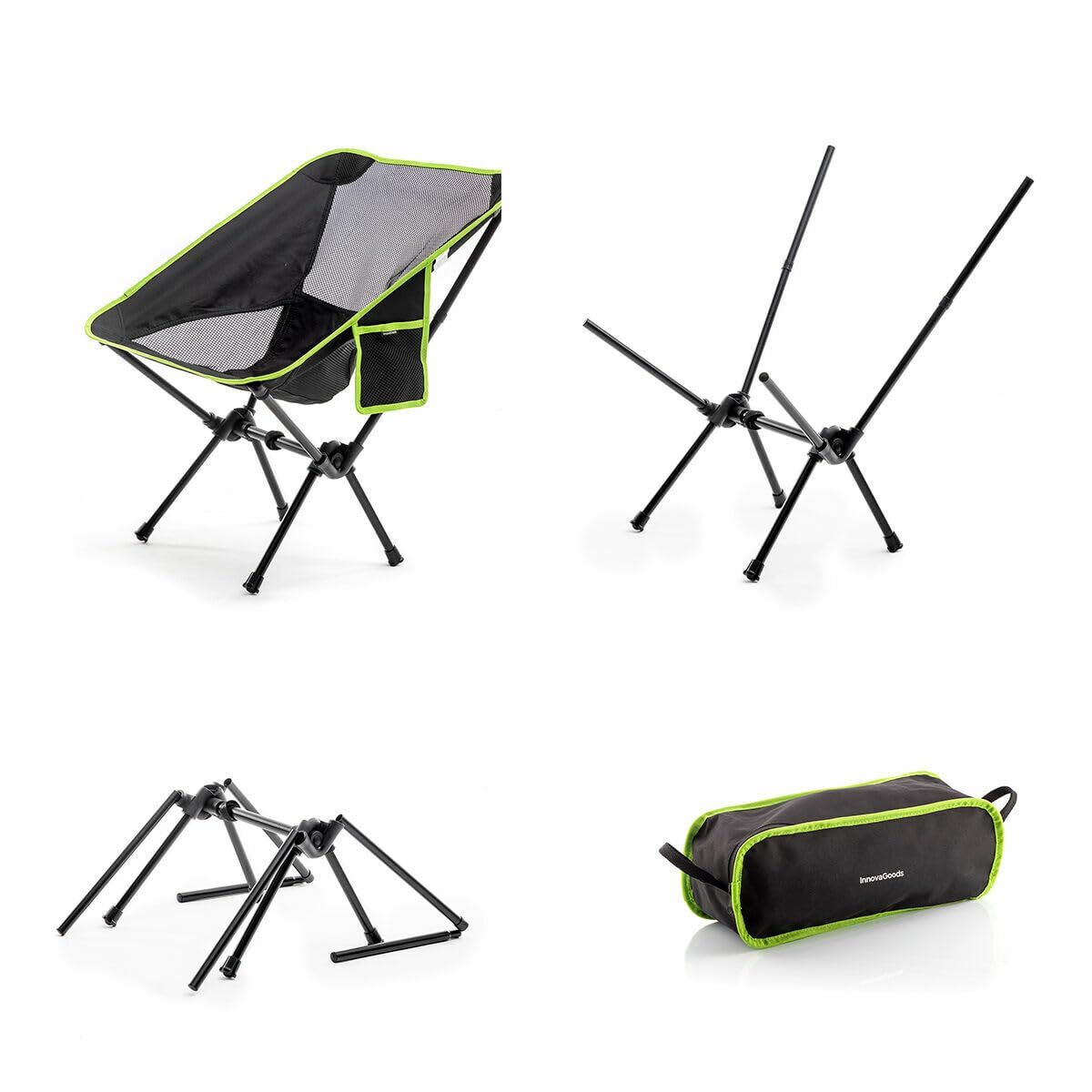 Sammenklappelig campingstol InnovaGoods Sort (Refurbished B)