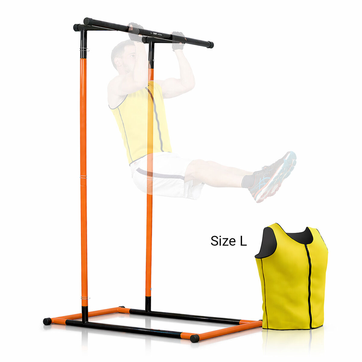 Sæt Pull-up Station Fitness med Træningsguide og Sports Sauna Vest Mand L InnovaGoods
